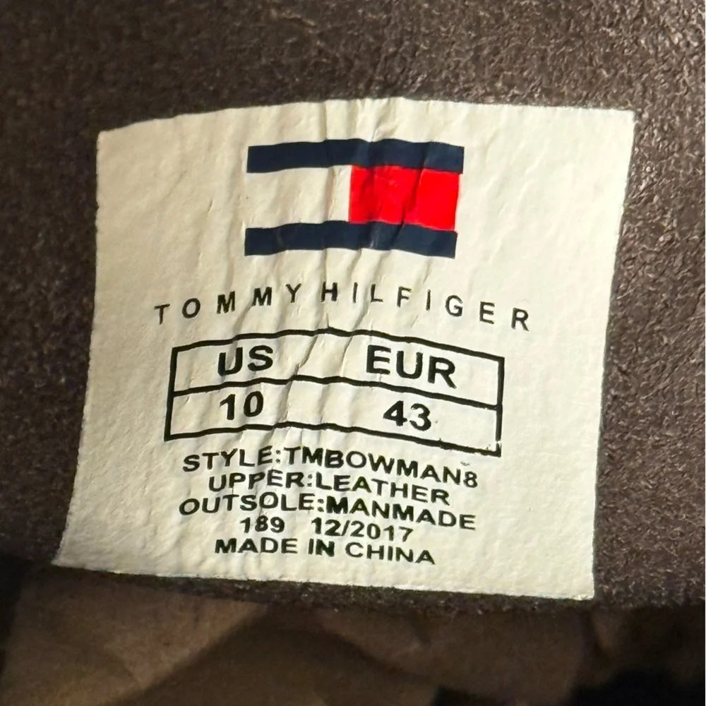 Tommy Hilfiger Bowman Apache Classic Boat Shoes Dark Brown Leather Mens Size 10